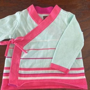 Tea knit overlapped sweater top